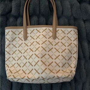 Target Beige and White Geometric Tote
